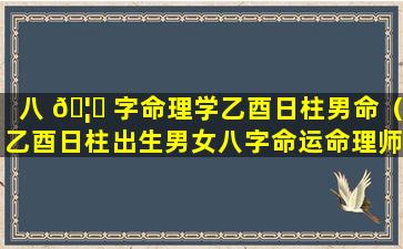 八 🦁 字命理学乙酉日柱男命（乙酉日柱出生男女八字命运命理师念鲜）